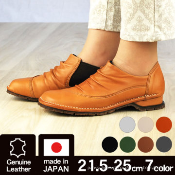 Sapatos de conforto lisos costurados no lado japonês
